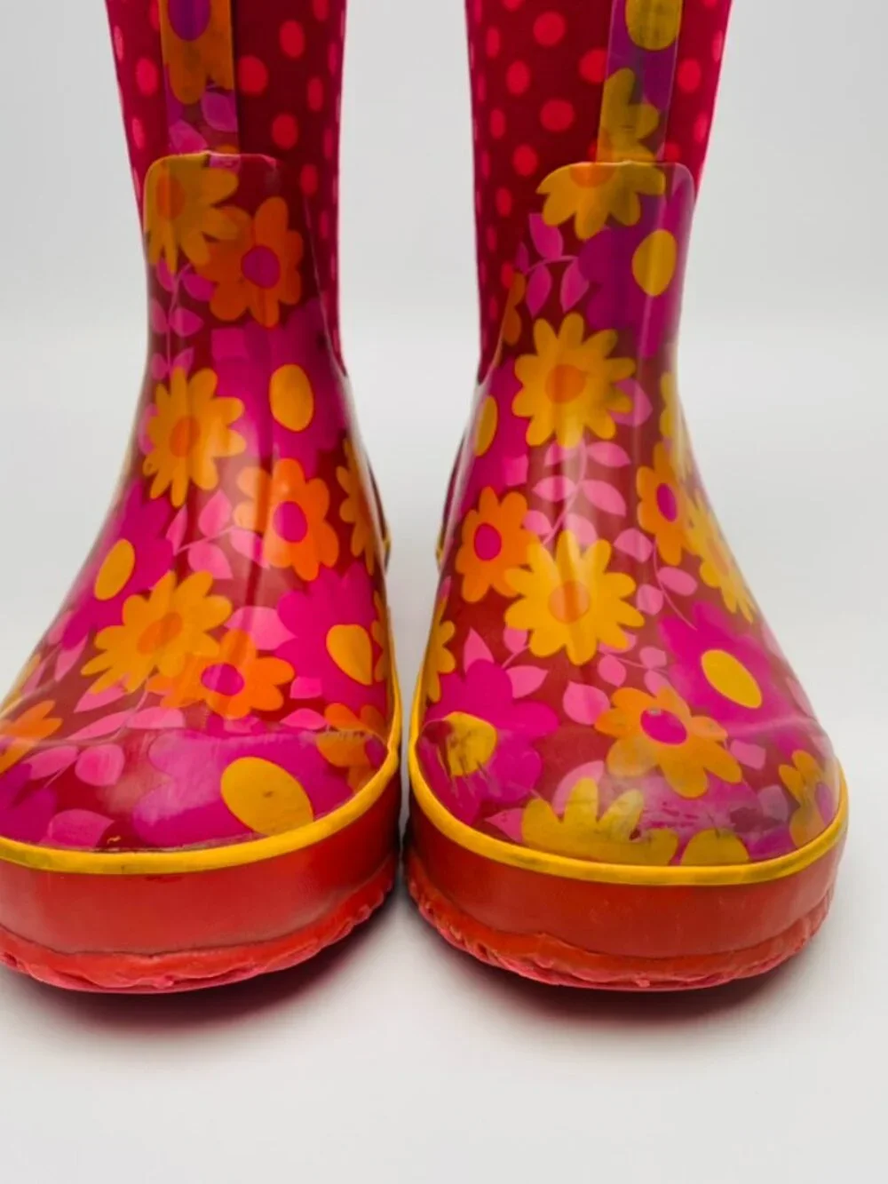 BOGS Classic Kids Waterproof Insulated Winter Rain Boots Flower Dots Size Y3